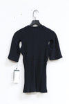 mame kurogouchi crew neck rib knit top MM22SS JS027 navy blue